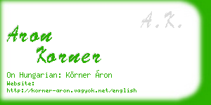 aron korner business card
